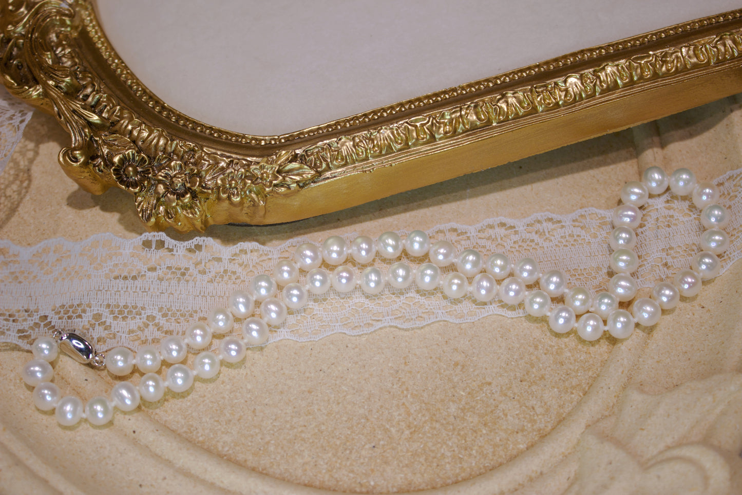 Classic Freshwater Pearl Necklace with Sterling Silver Clasp