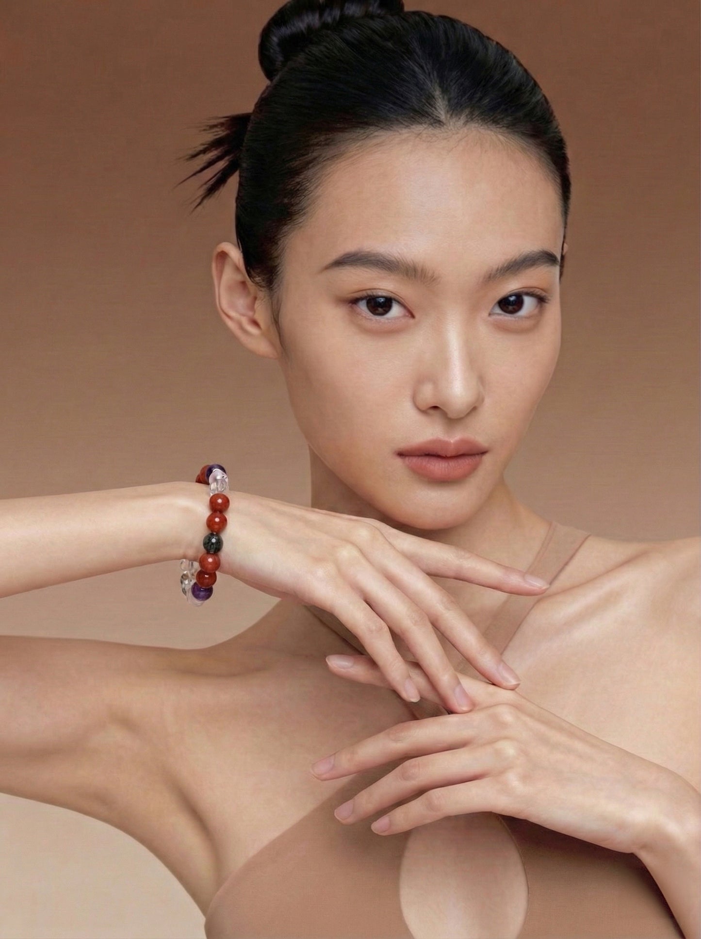 Mixed Gemstone Energy Bracelet with South Red Agate & Amethyst