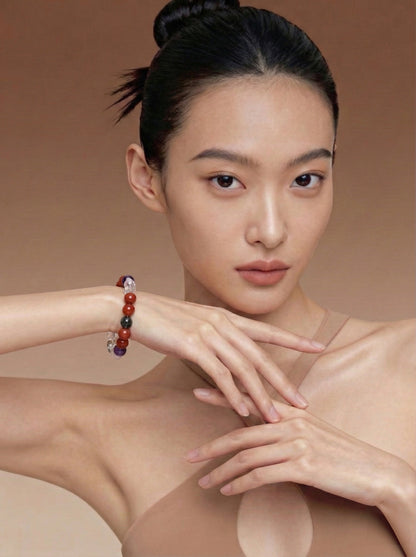 Mixed Gemstone Energy Bracelet with South Red Agate & Amethyst