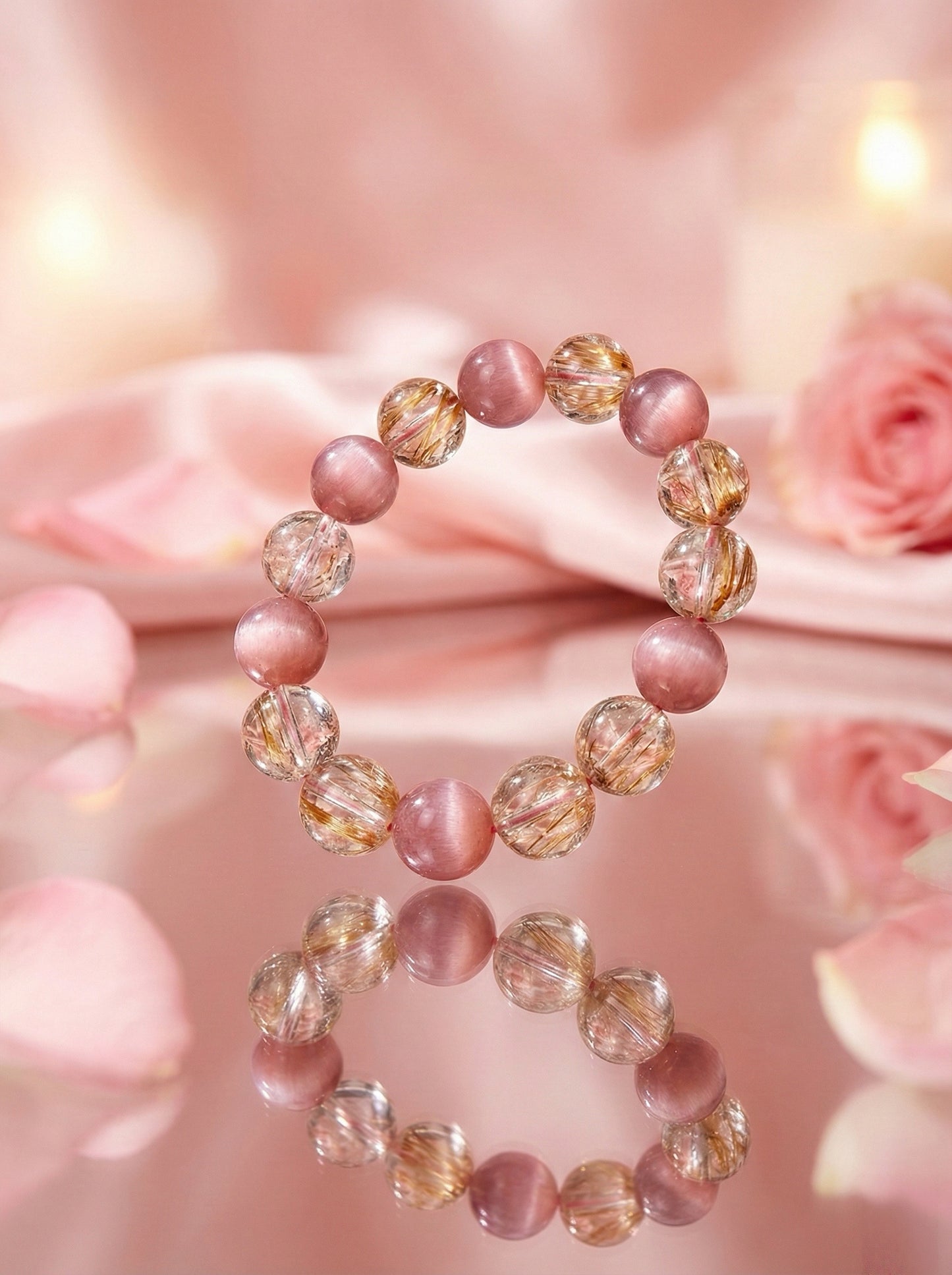 Valentine's Special: Blooming Love Pink & Gold Crystal