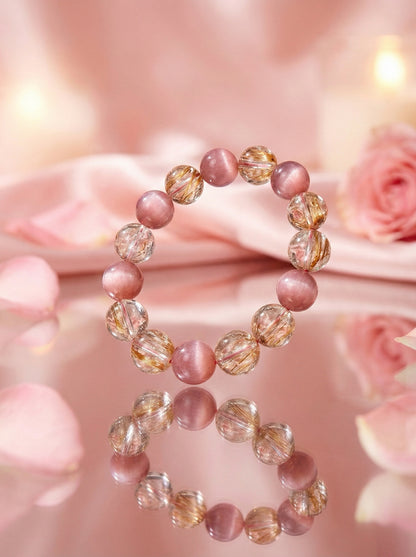 Valentine's Special: Blooming Love Pink & Gold Crystal