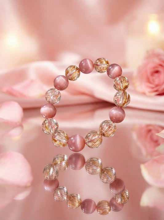 Valentine's Special: Blooming Love Pink & Gold Crystal