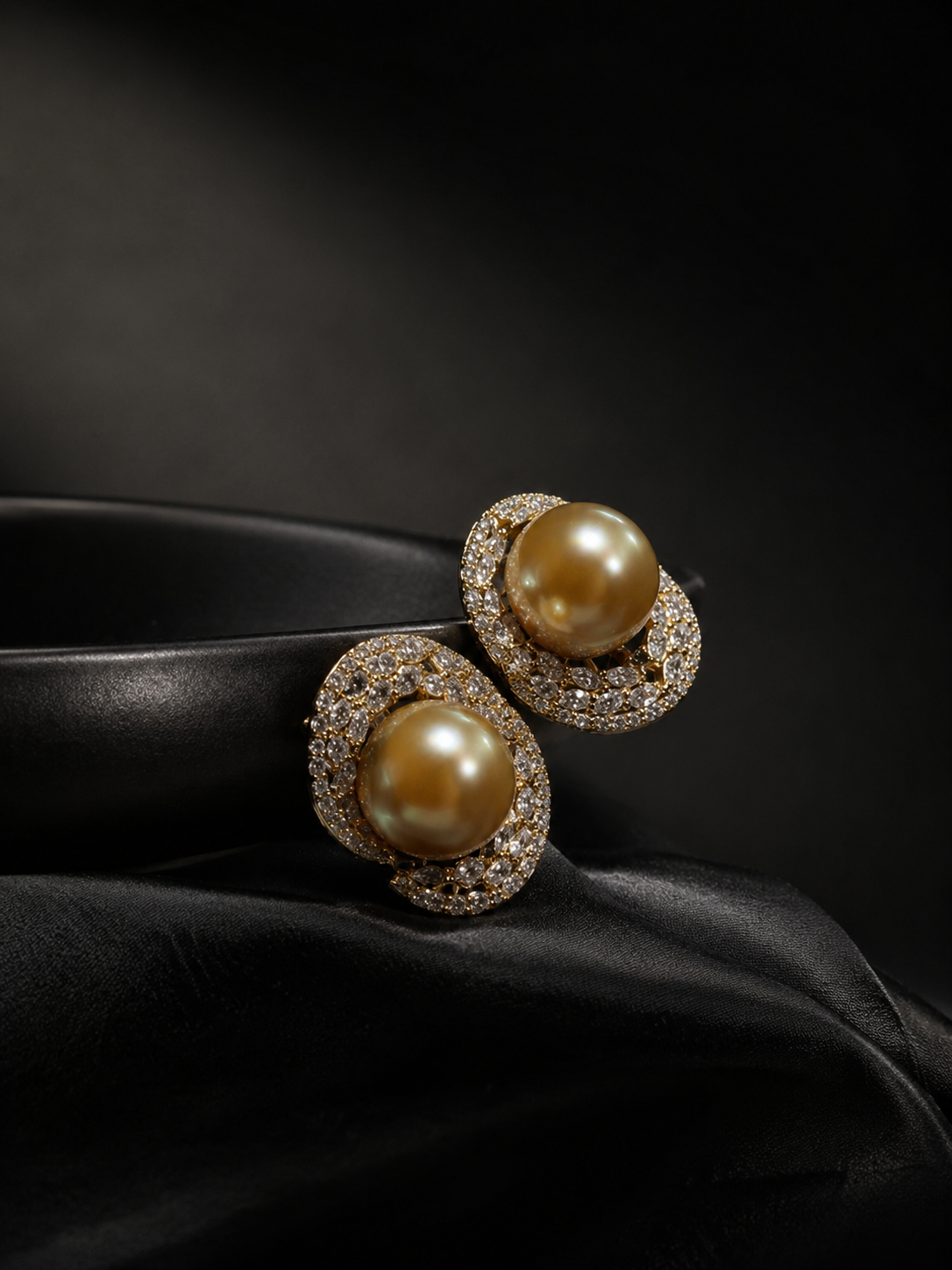 Golden Stardust South Sea Pearl Earrings