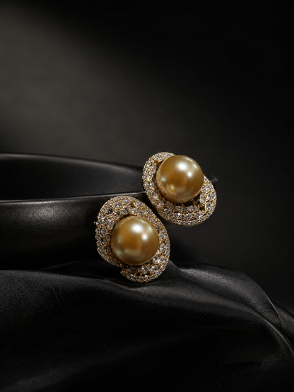 Golden Stardust South Sea Pearl Earrings