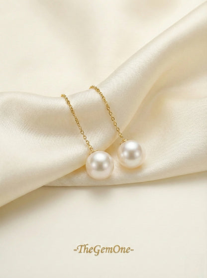 Lustrous Charm 18K Gold Pearl Drop Earrings