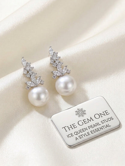 Ice Queen Sterling Silver Pearl Earrings