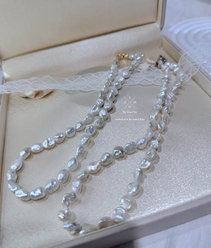 Chic Irregular Pearl Necklace with Sterling Silver Clasp