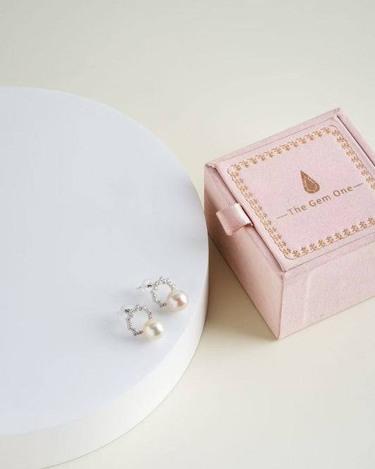 Timeless bloom Akoya Pearl Stud earring in Sterling Silver 8-8.5mm