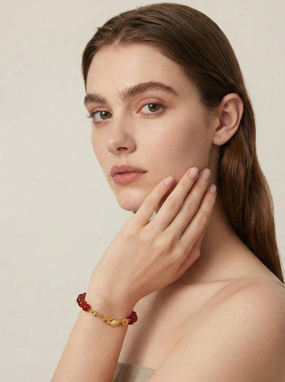 Winter Rouge Koi Clasp Gemstone Bracelet