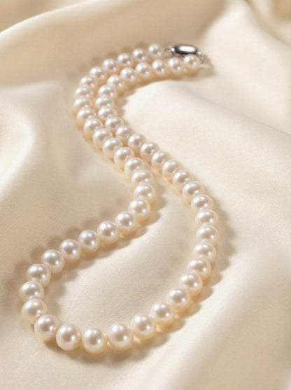 Elegant Single Strand Round Freshwater Pearl Necklace
