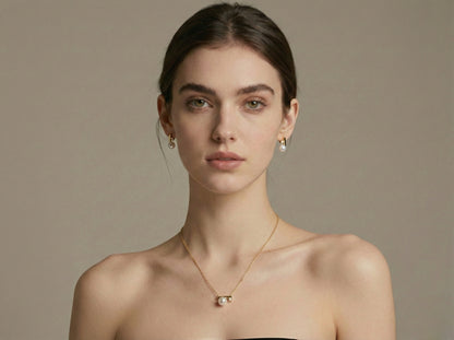 Sophisticated Pearl Pendant Necklace and Earrings Set