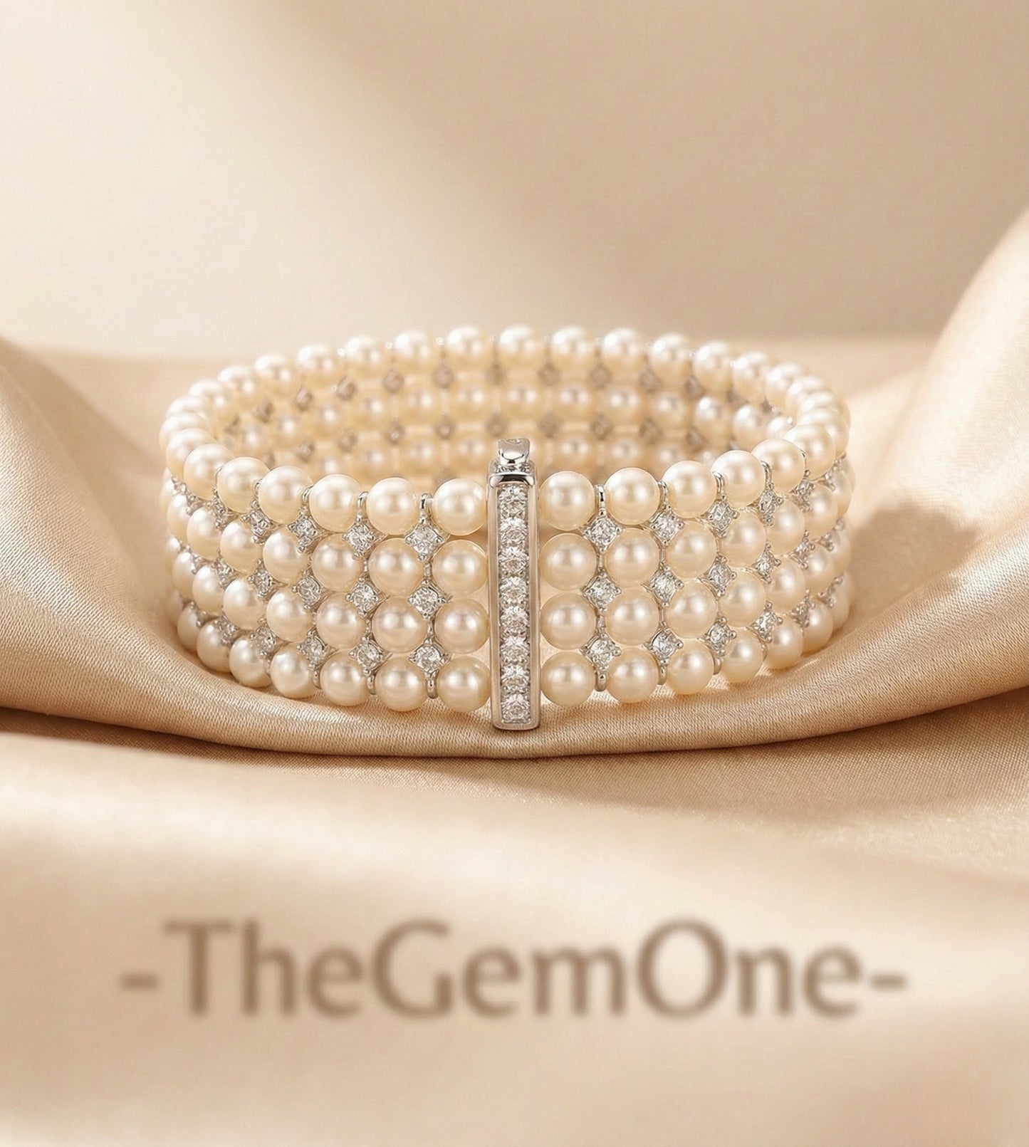 Celeste Lattice Pearl Bracelet