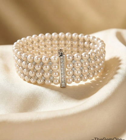 Celeste Lattice Pearl Bracelet