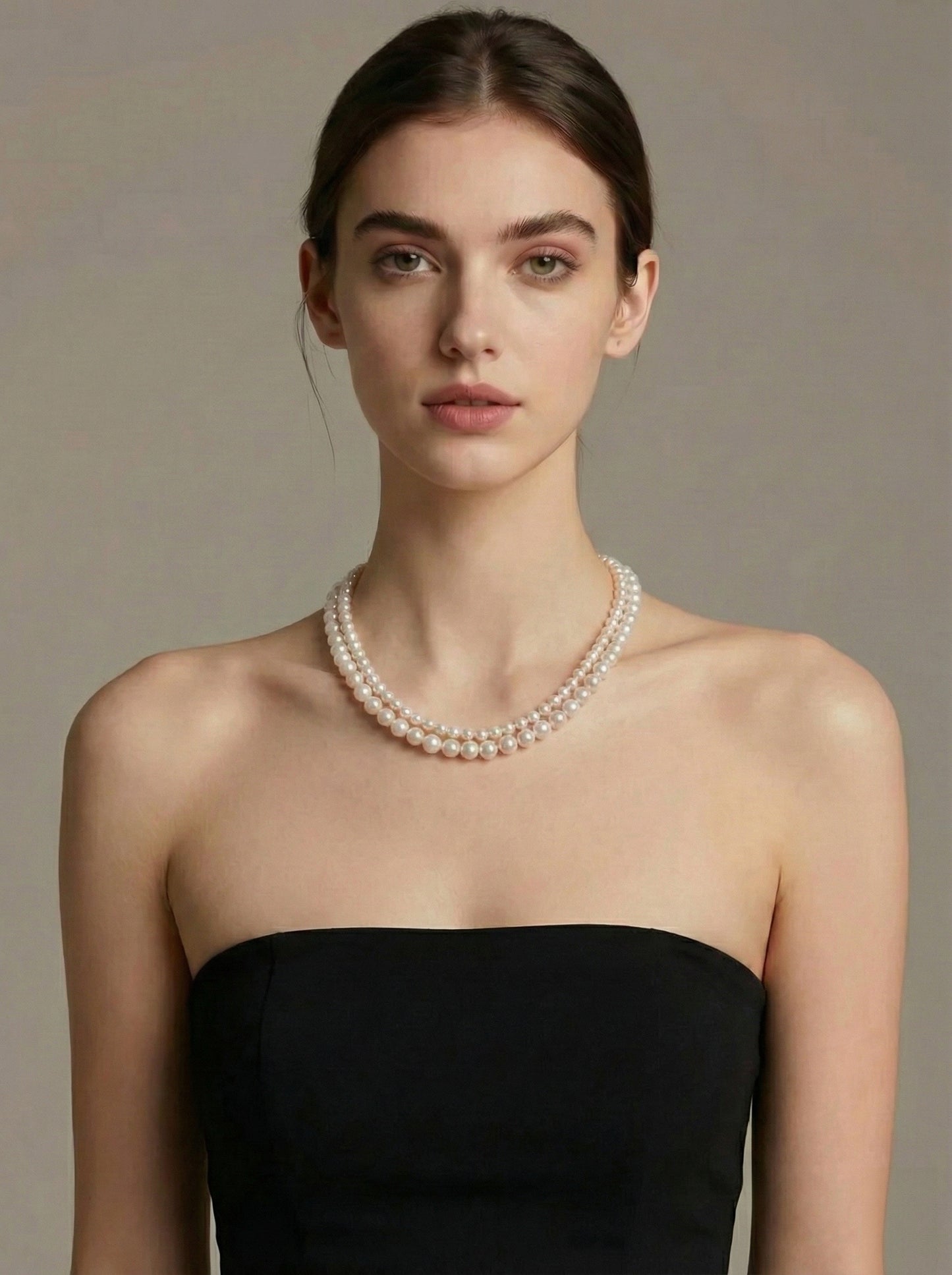 Versailles Fantasy Cultured Freshwater Pearl Necklace in Sterling Silver 4-4.5mm-8-9mm