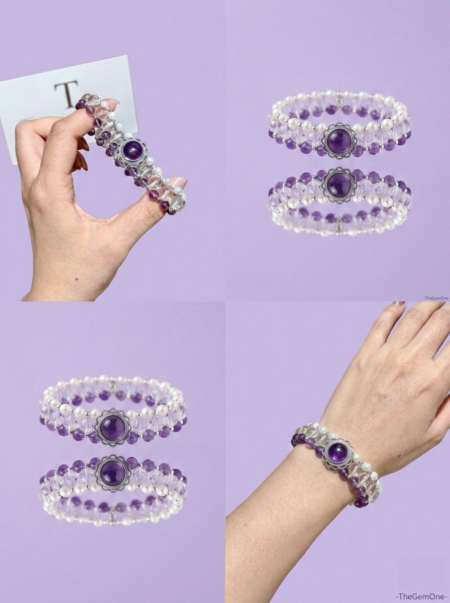 Amethyst Fantasy Double-Loop Wrap Bracelet