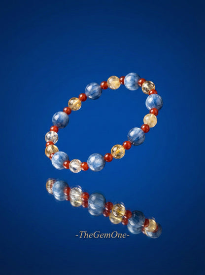 Blue-Gold-Red Prosperity Triad Bracelet