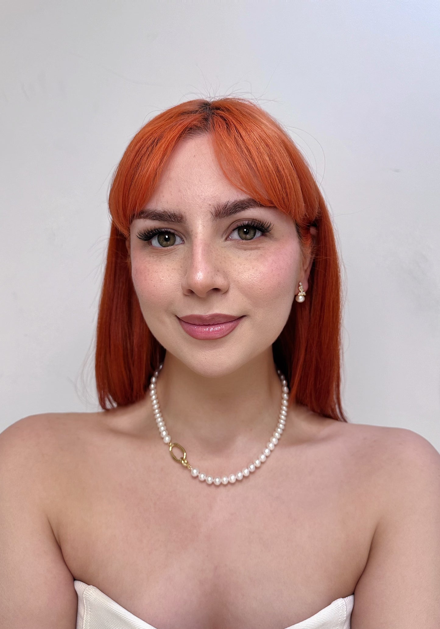 Classic Freshwater Pearl Necklace with Gold Oval Clasp