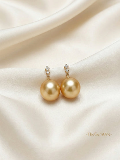2025FW The Fine Collection · South Sea Golden Pearl Drop Earrings