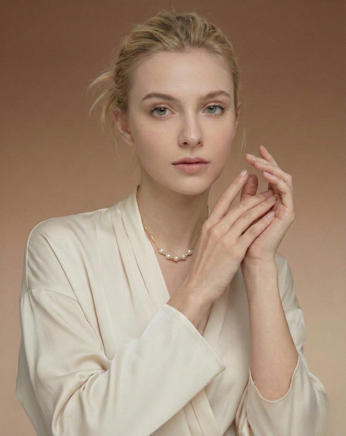 Smile on Your Neck: 8–8.5mm Akoya Pearl Necklace in Sterling Silver