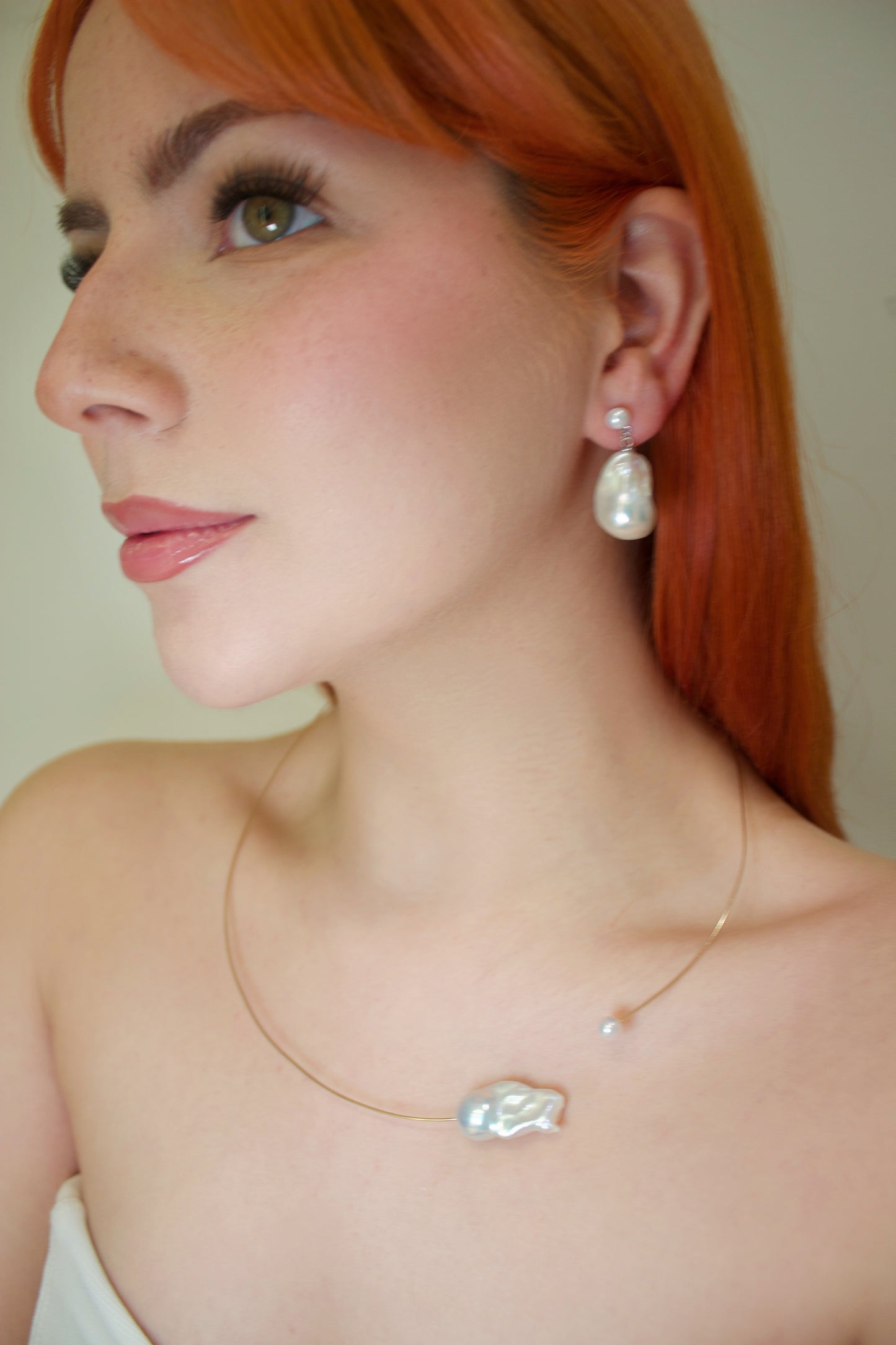 Radiant Baroque Pearl Drop Earrings in Sterling Silver