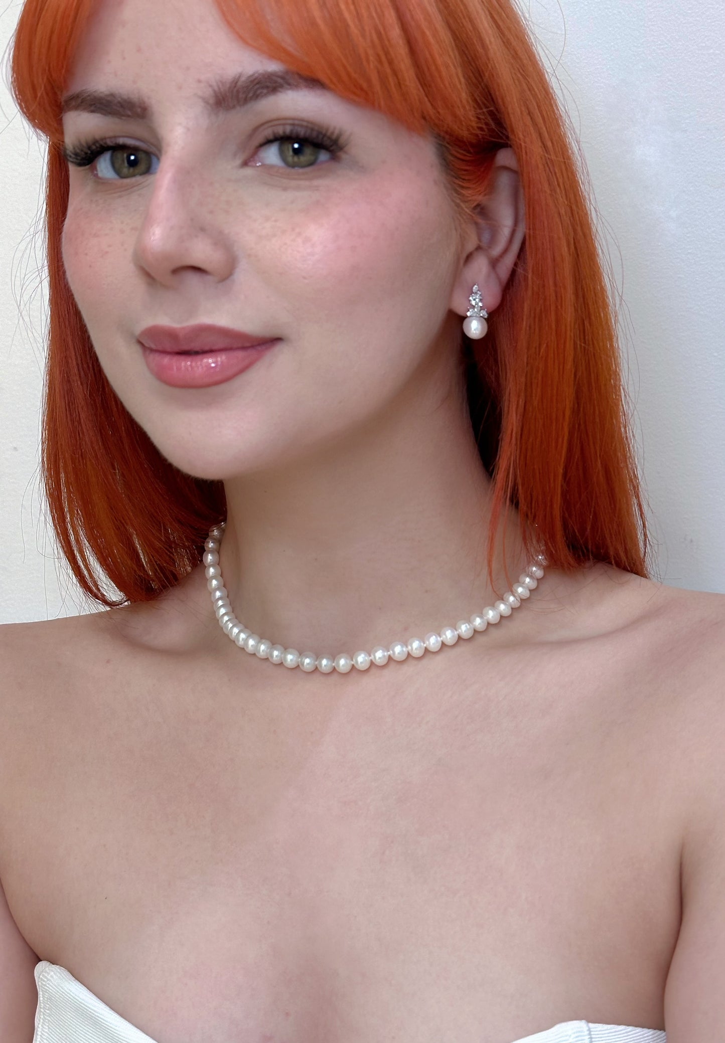 Classic Freshwater Pearl Necklace with Gold Oval Clasp