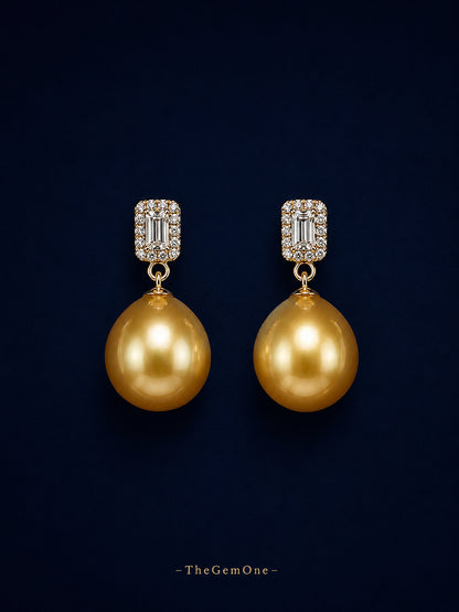 Golden Sugar Cube Earrings