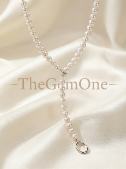 Classic Freshwater Pearl Necklace with Gold Oval Clasp