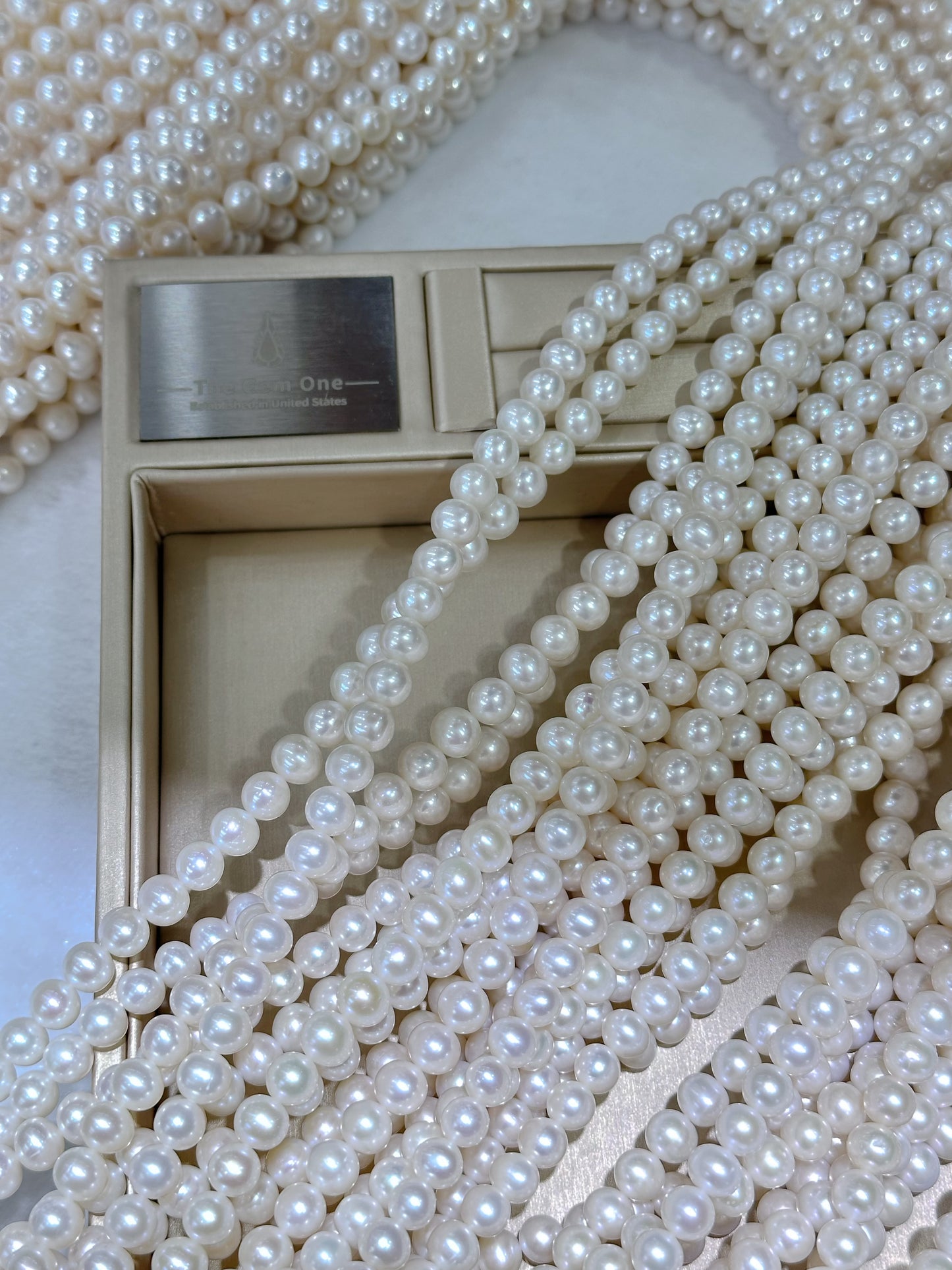 Classic 2pc Cultured freshwater pearl in Sterling Silver necklace 8-9mm+9-10mm earrings