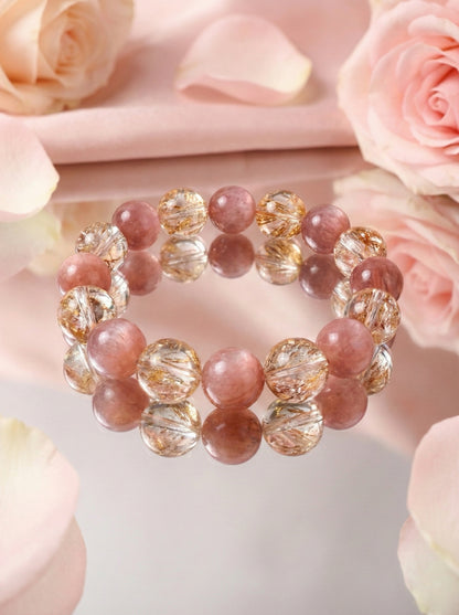 Valentine's Special: Blooming Love Pink & Gold Crystal