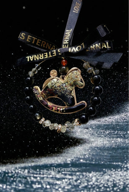 Midnight Gold Song Brocade Pony Charm