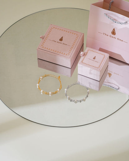 Hearts Aglow Cultured Freshwater Pearl Bracelet in Sterling Silver