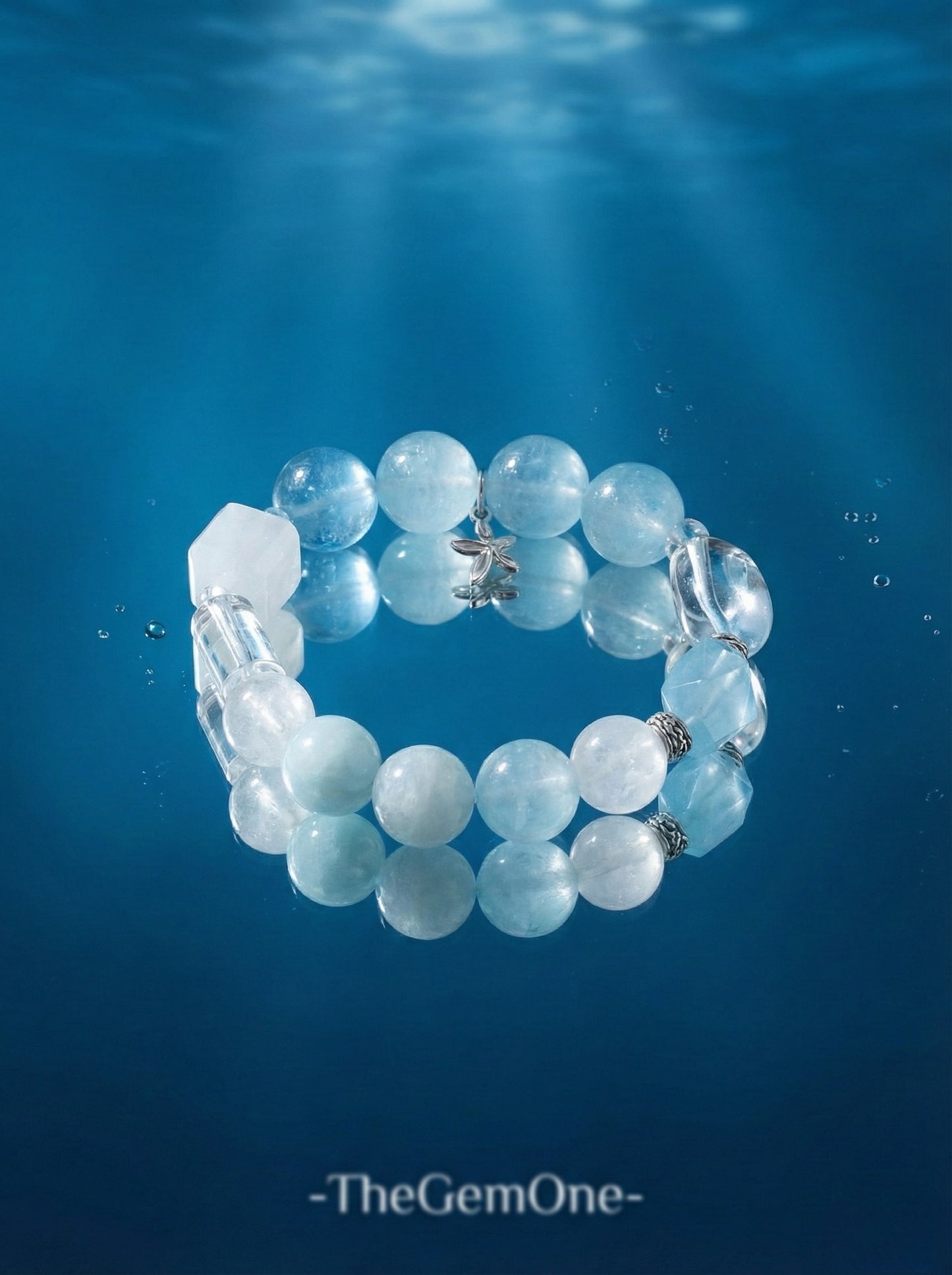 TheGemOne "Azure & Snow" Aquamarine Series