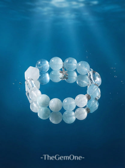 TheGemOne "Azure & Snow" Aquamarine Series
