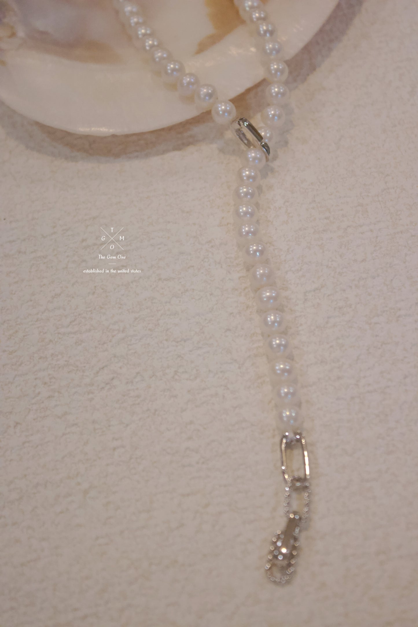 Contemporary Freshwater Pearl Necklace with Silver Chain Accent