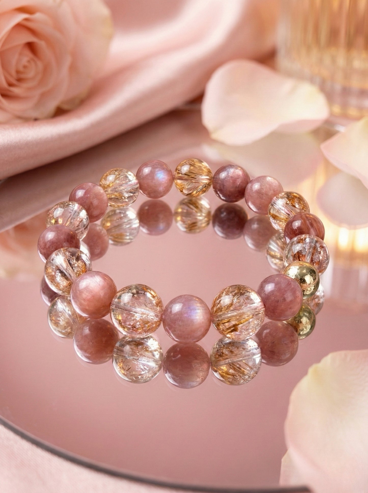 Valentine's Special: Blooming Love Pink & Gold Crystal