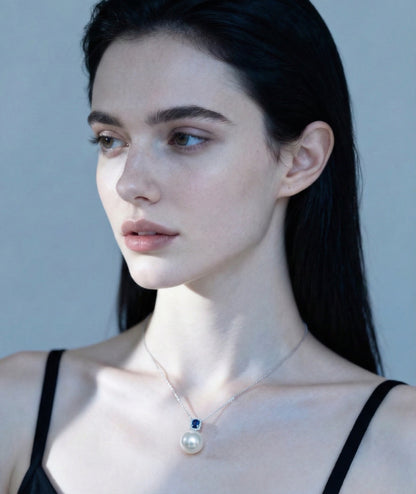 TheGemOne Fine Collection: "Royal Azure" 13mm Australian Pearl & Sapphire Jewelry