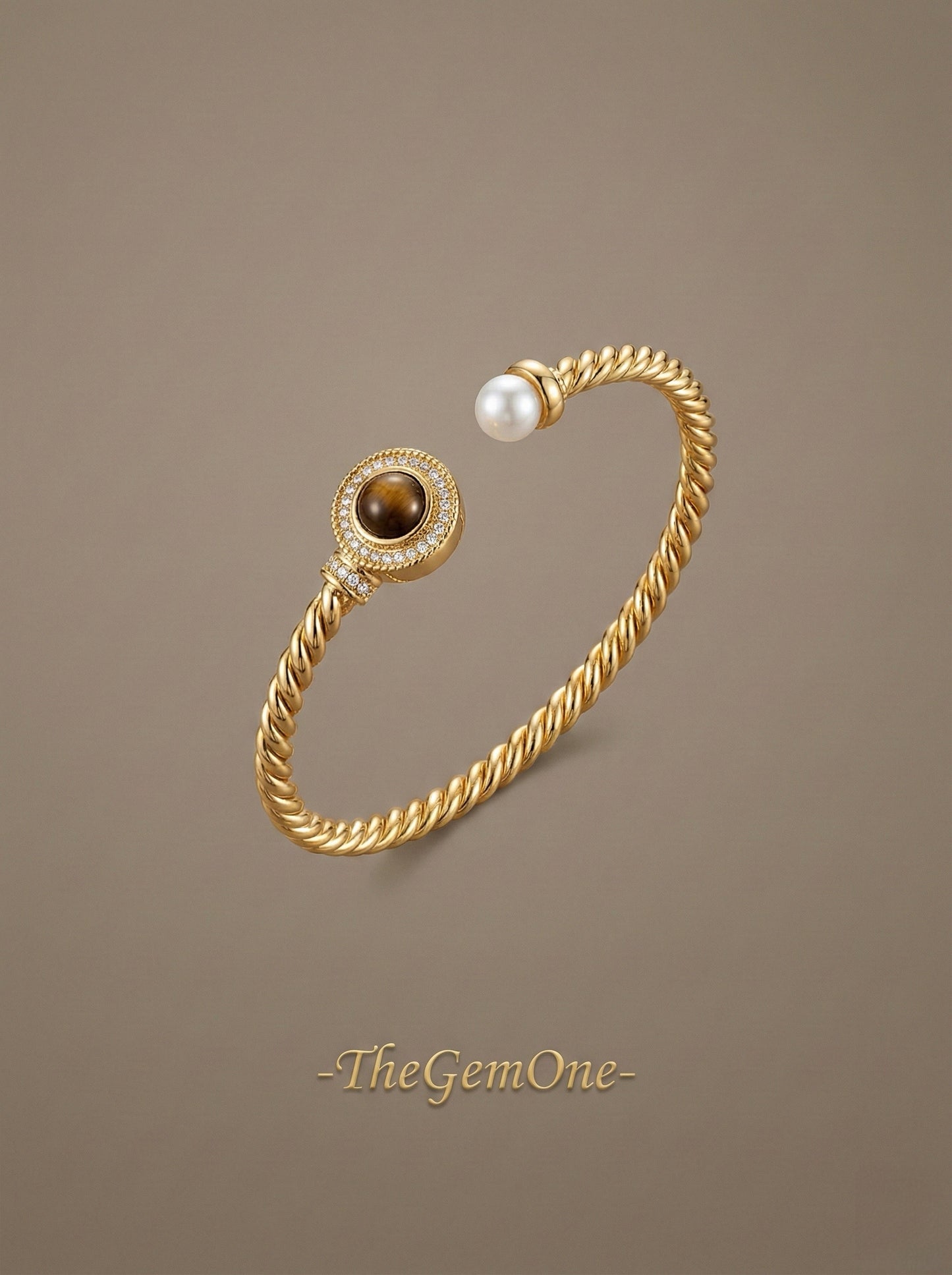 2026 Vintage Chic Pearl & Tiger's Eye Cuff