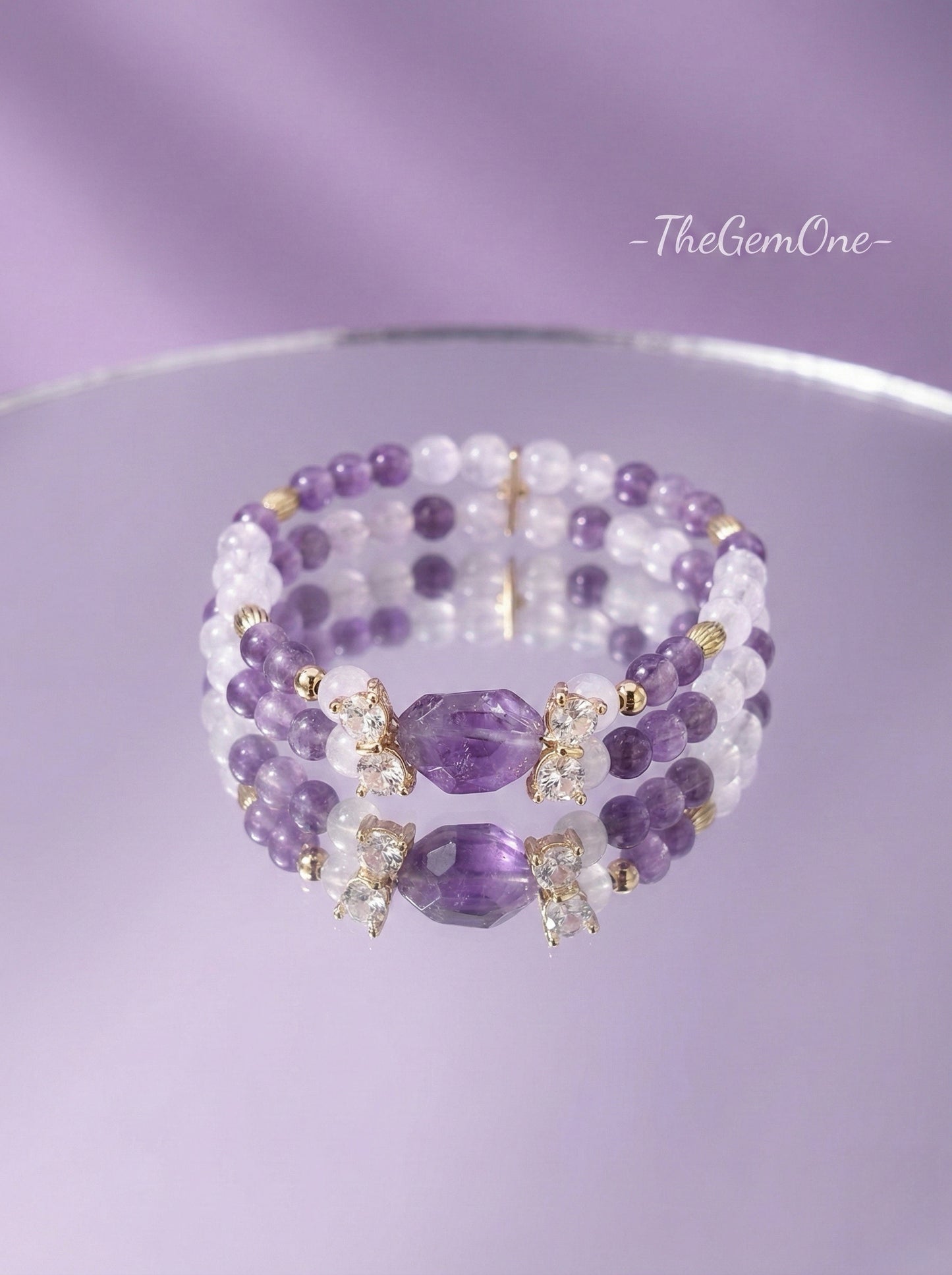 Valentine's Amethyst "Twin Souls" Double Bracelet