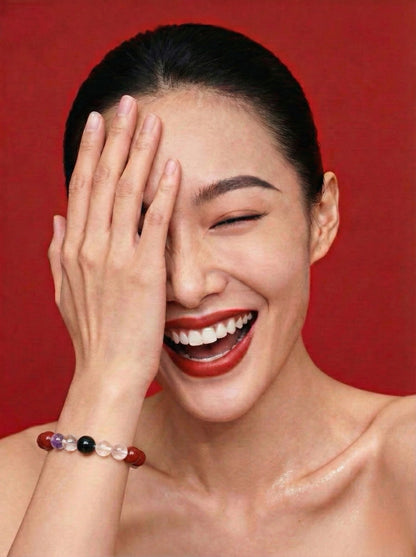 Mixed Gemstone Energy Bracelet with South Red Agate & Amethyst