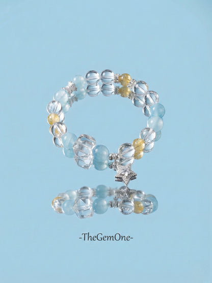 Serene Ocean Calm Healing Crystals Bracelet