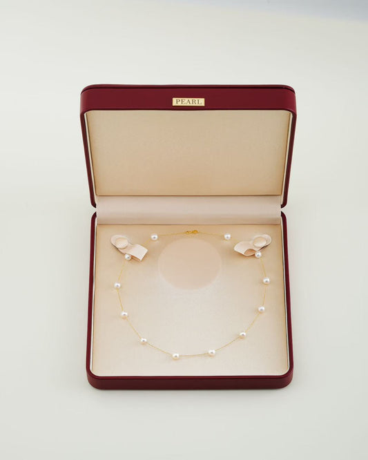 Starry Pearl Necklace in 18K Gold-The Epitome of Elegance