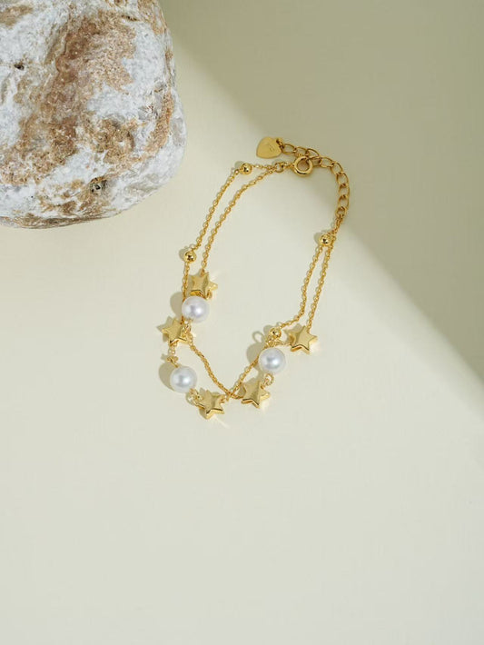 2025AW Shooting Star Collection: Cultured Freshwater Pearl Bracelet 6-6.5mm in Sterling Sliver