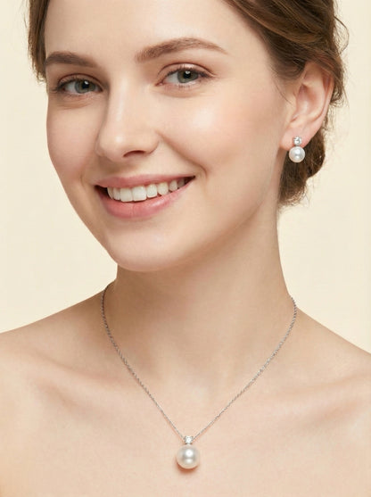 2pc Classic Pearl Set (Necklace and Earrings)