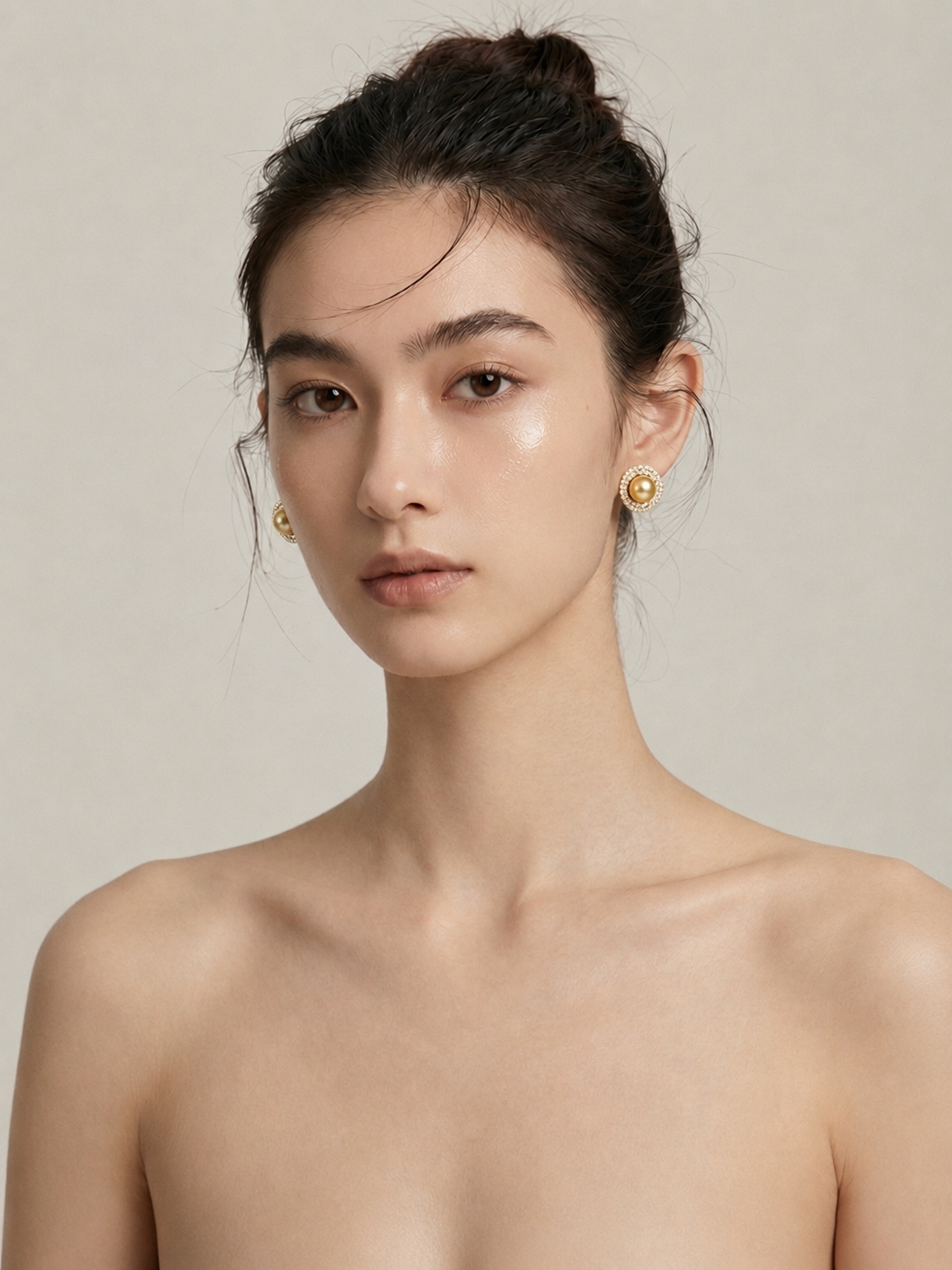 Golden Stardust South Sea Pearl Earrings