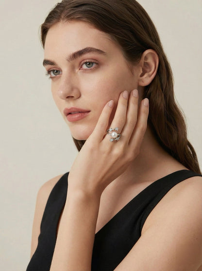 2025AW Shooting Star Collection: Cultured Freshwater Pearl ring 7-8mm in Fine Sterling Silver