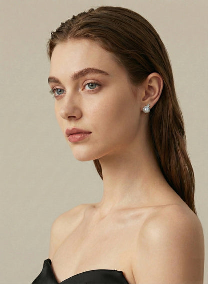 Urban Commute Pearl Stud 9.5-10mm Cultured Freshwater Pearl in Sterling Silver