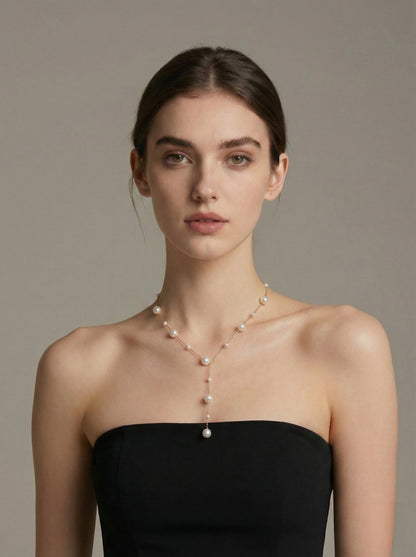 Starry Necklace in Fine 18K gold 3-4mm-6-7mm-A Masterpiece of Handcrafted Elegance