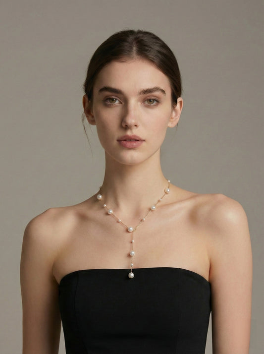 Starry Necklace in Fine 18K gold 3-4mm-6-7mm-A Masterpiece of Handcrafted Elegance