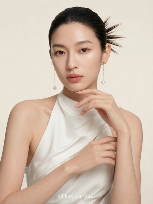 Lustrous Charm 18K Gold Pearl Drop Earrings
