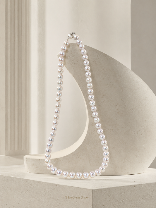 Rosy Radiance Classic Akoya Pearl Necklace